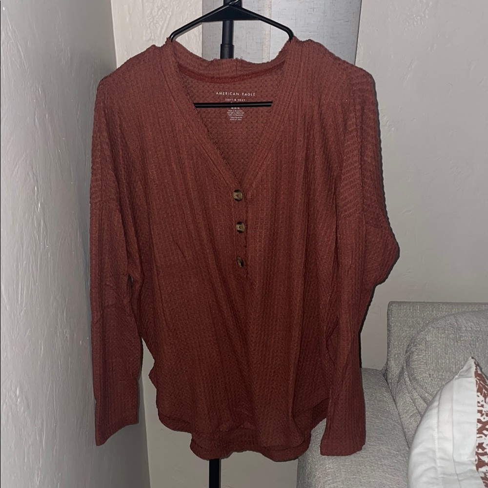 American Eagle Outfitters Women's Rust Top